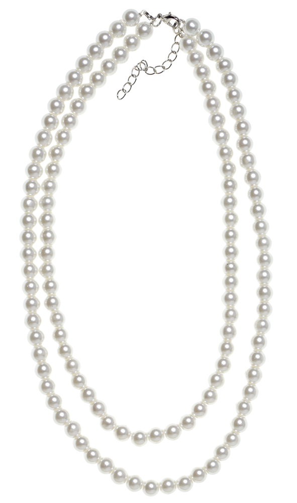 COLLECTIF TWO TIER BEADED NECKLACE PEARL