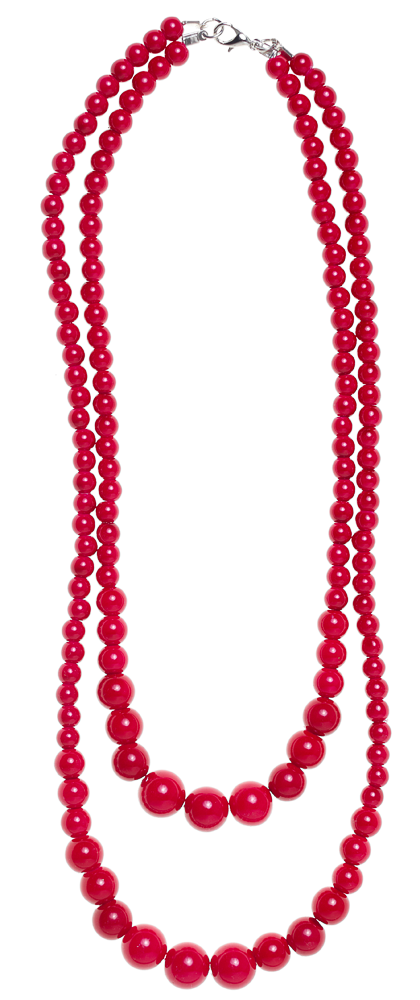 COLLECTIF TWO TIER BEADED NECKLACE RED