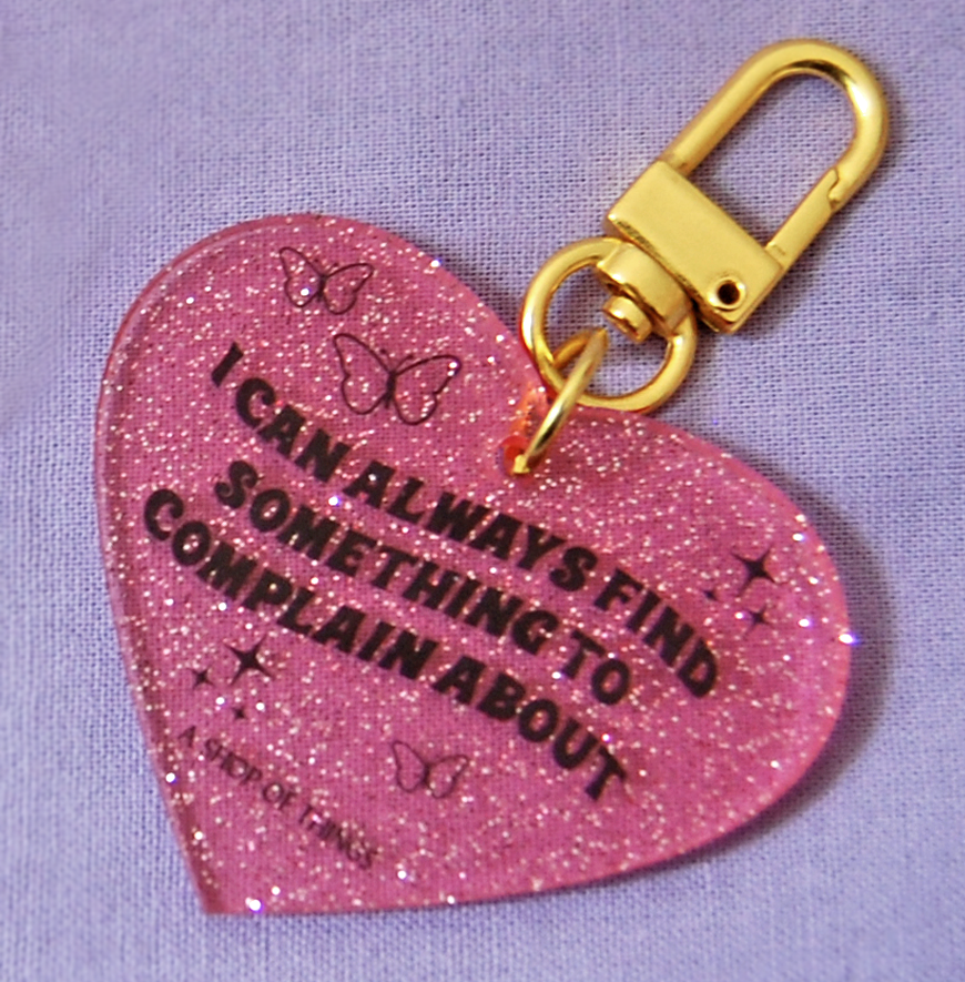 A SHOP OF THINGS COMPLAIN HEART KEYCHAIN