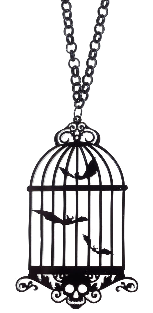 CURIOLOGY BATS IN A BIRDCAGE NECKLACE