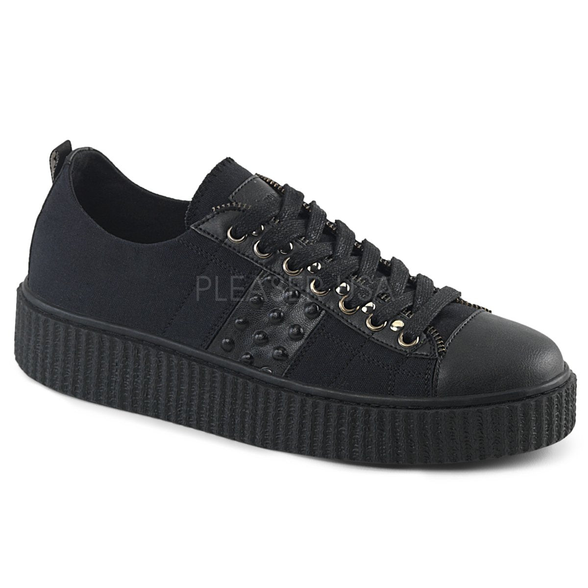 DEMONIA STUDDED CANVAS SNEAKERS
