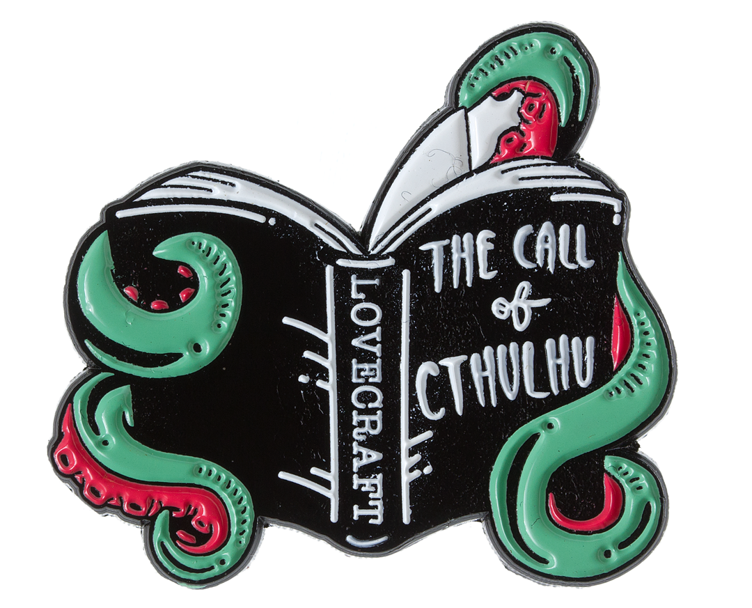 ECTOGASM THE CALL OF CTHULHU BOOK ENAMEL PIN