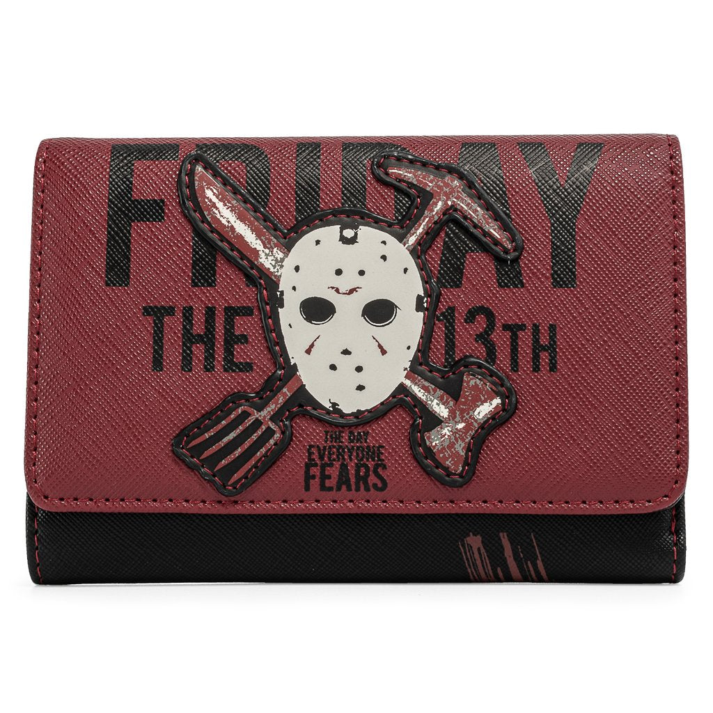 LOUNGEFLY FRIDAY THE 13TH JASON MASK TRIFOLD WALLET