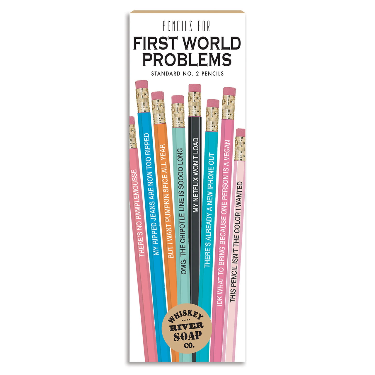 WHISKEY RIVER SOAP CO. FIRST WORLD PROBLEMS PENCILS