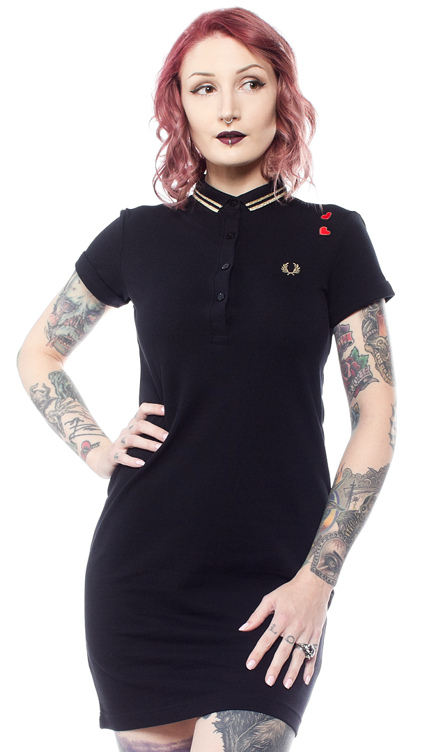FRED PERRY AMY WINEHOUSE PIQUE DRESS BLACK
