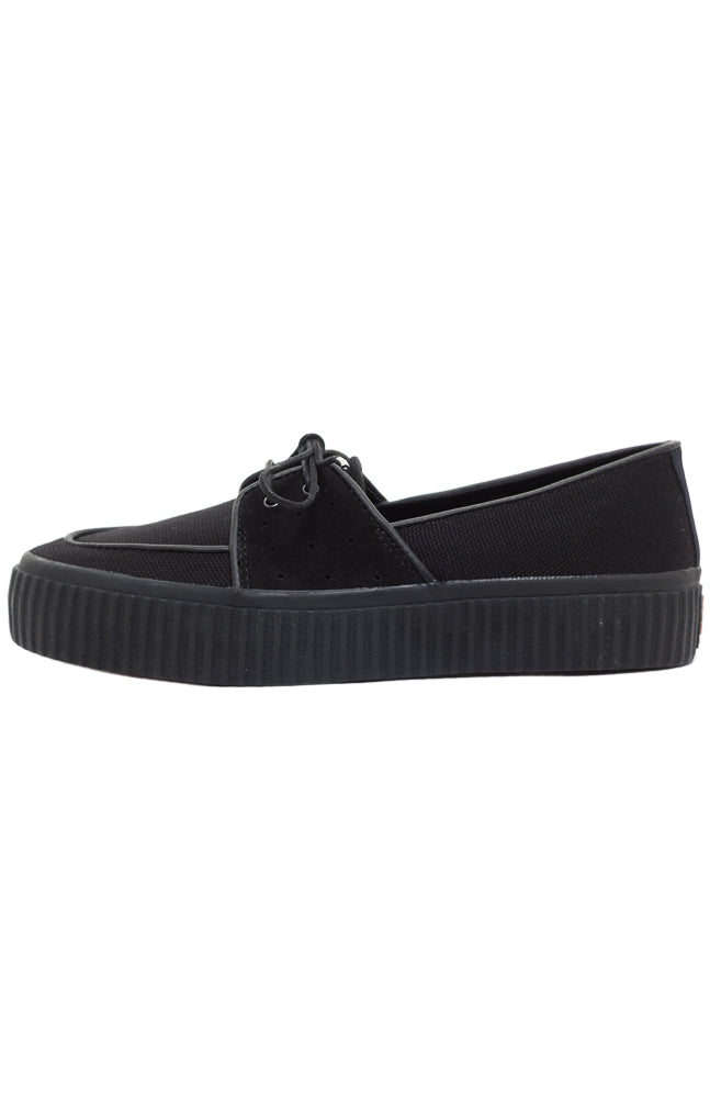 FRED PERRY BETTE CANVAS/SUEDE LOAFERS BLACK