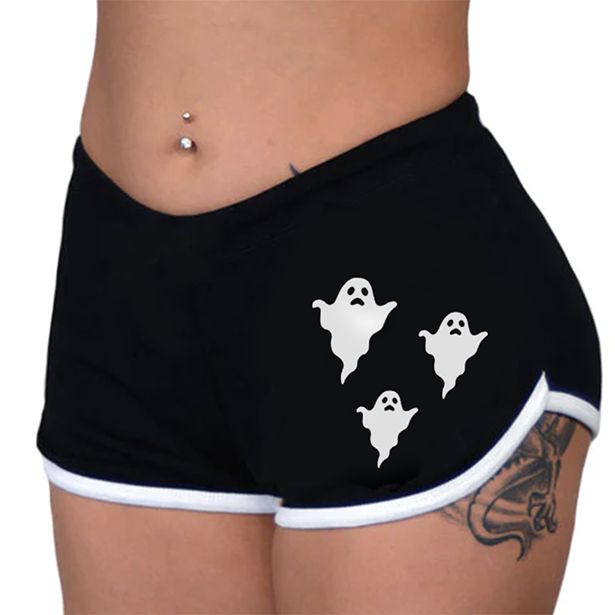 PINKY STAR GHOSTS SHORTS BLACK