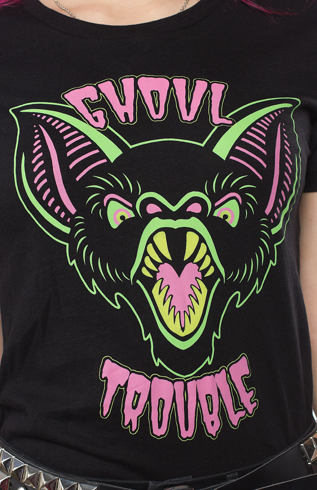 GHOUL TROUBLE BAT TROUBLE TEE