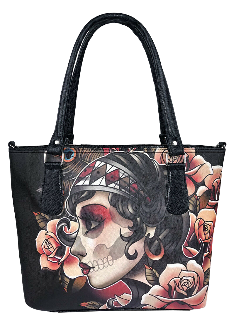 LIQUORBRAND GYPSY ROSES SHOULDER TOTE / COIN PURSE SET