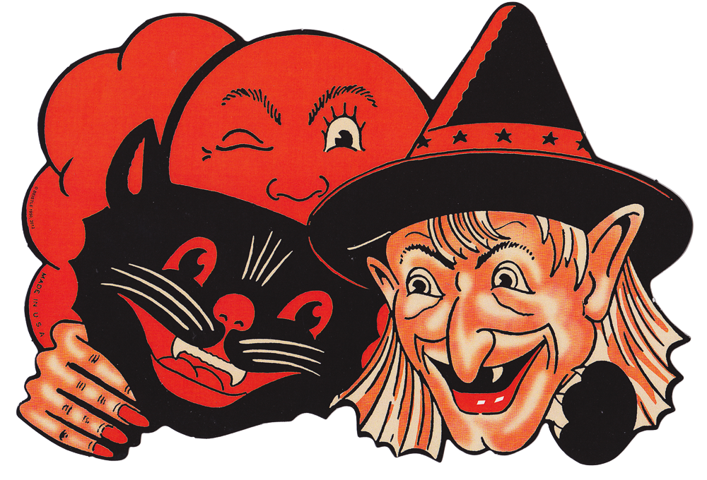 VINTAGE BEISTLE FOUR PIECE HALLOWEEN CUT OUT SET ALL CATS