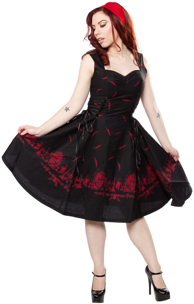 HELL BUNNY ADAIRE 50'S DRESS RED/BLK