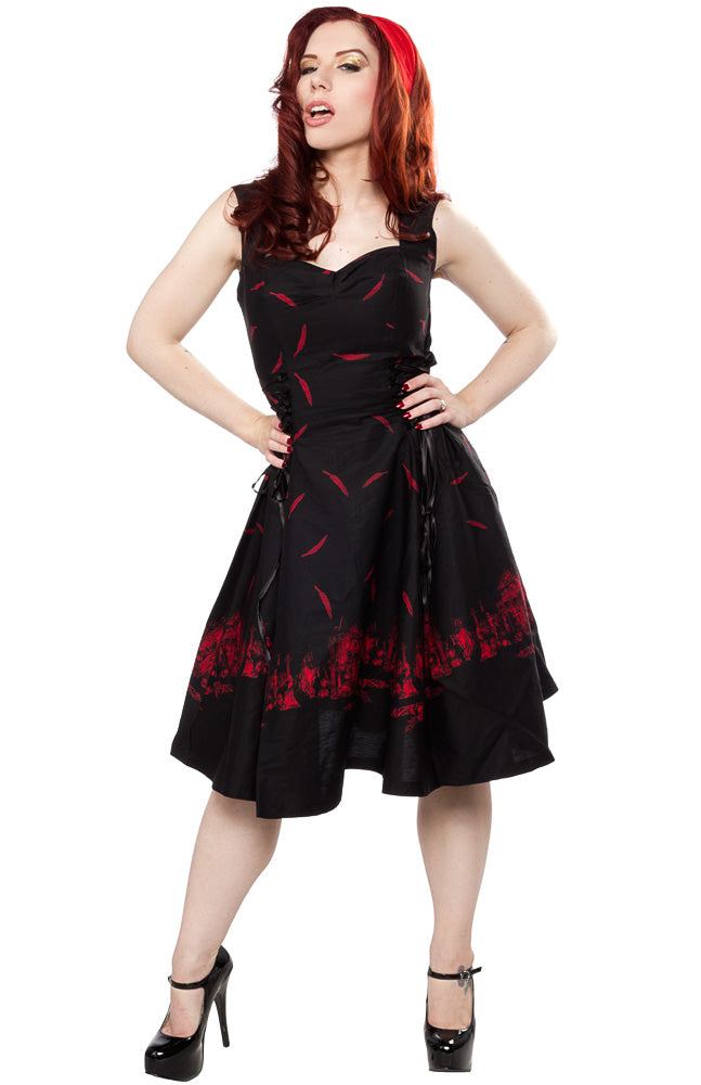 HELL BUNNY ADAIRE 50'S DRESS RED/BLK