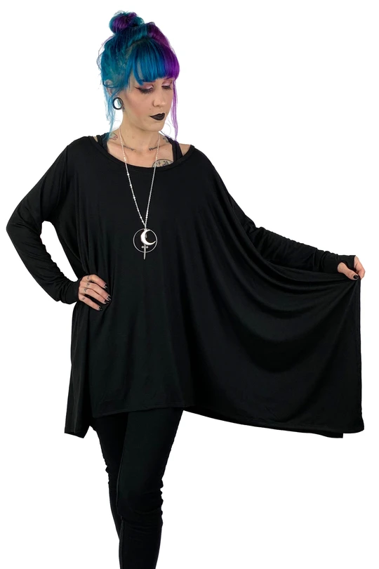 FOXBLOOD LONG FLOWING TOP WITH THUMB HOLES
