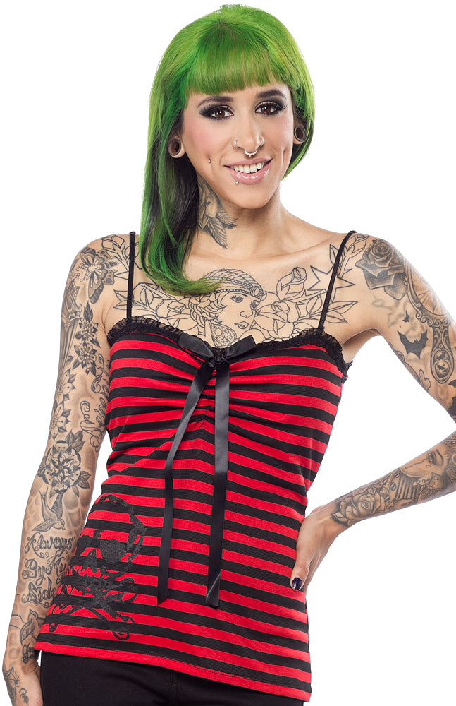JESSICA LOUISE AVRIL TANK RED/BLK