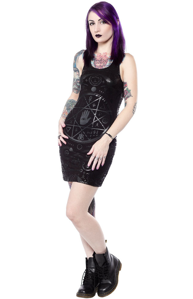 Killstar Starwitch Blouse Goth Corset Front Tie Pentagram Moon Punk  KSRA007095