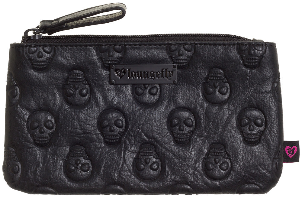 LOUNGEFLY EMBOSSED SKULL MAKEUP CASE
