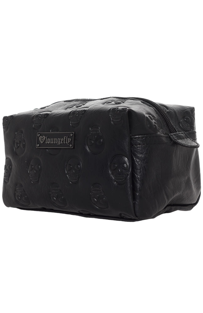 LOUNGEFLY EMBOSSED SKULL COSMETIC BAG