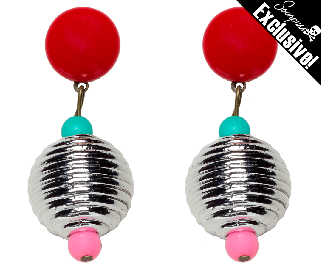 LUXULITE / SOURPUSS EXCLUSIVE SILVER BAUBLE EARRINGS