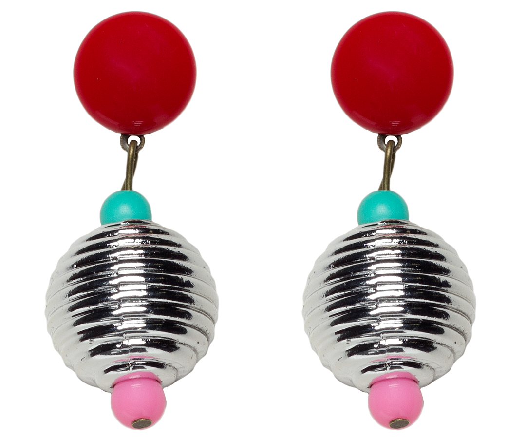 LUXULITE / SOURPUSS EXCLUSIVE SILVER BAUBLE EARRINGS