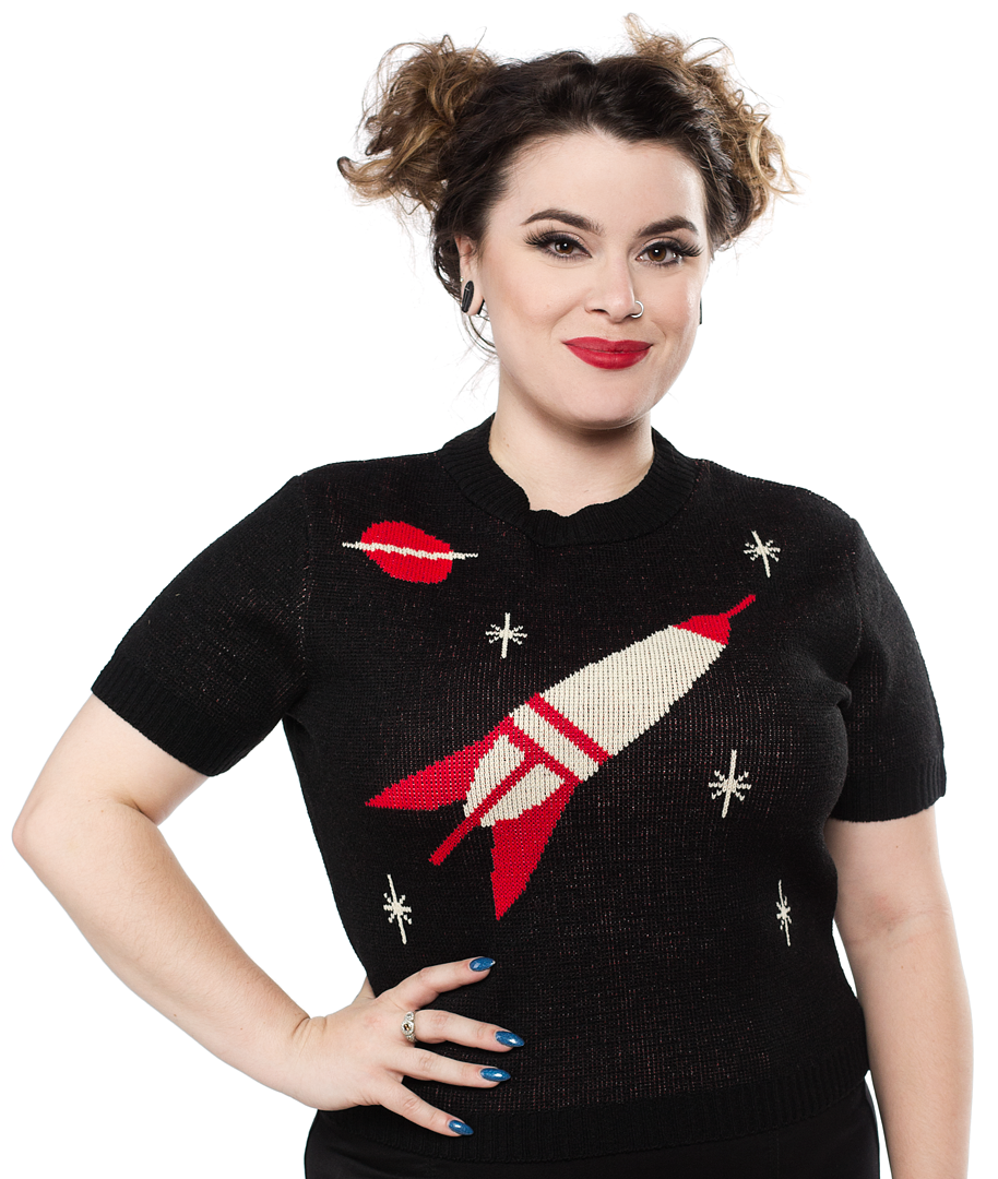 MISS FORTUNE SPACE AGE BOBBIE SWEATER BLACK