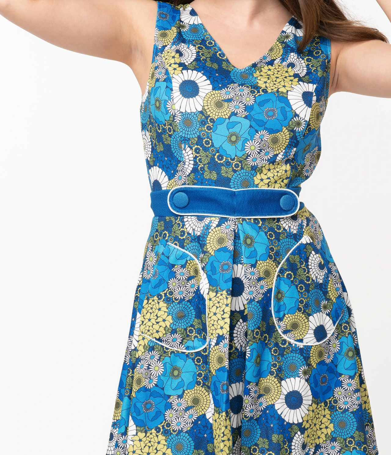 SMAK PARLOUR MOD FLORAL TOTALLY RADICAL FIT & FLARE DRESS