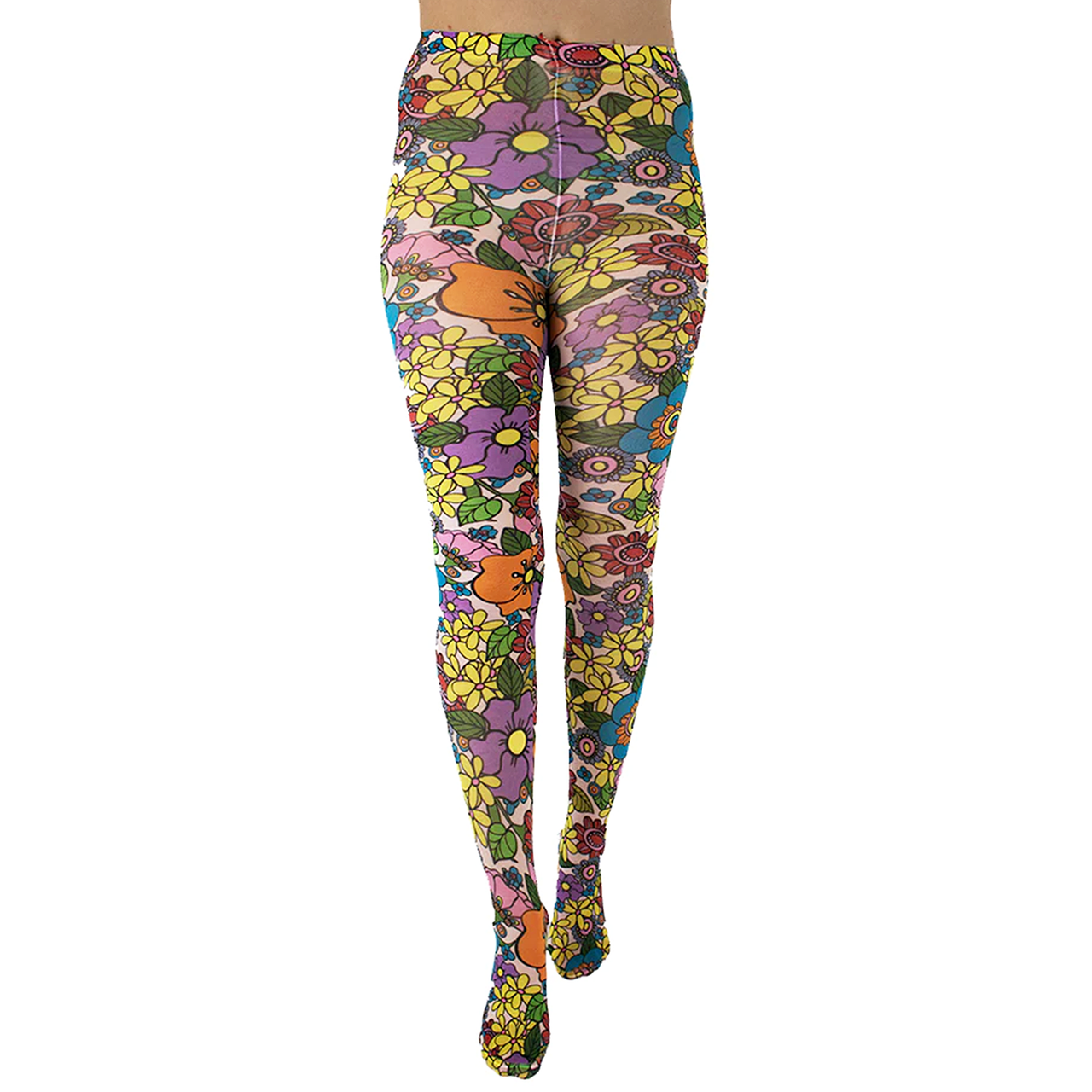 FLOWER POWER MULTICOLOR PRINT TIGHTS