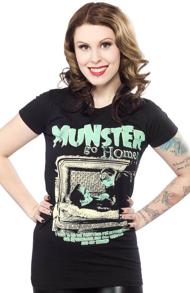 MUNSTERS GO HOME HERMAN COFFIN GIRLY TEE