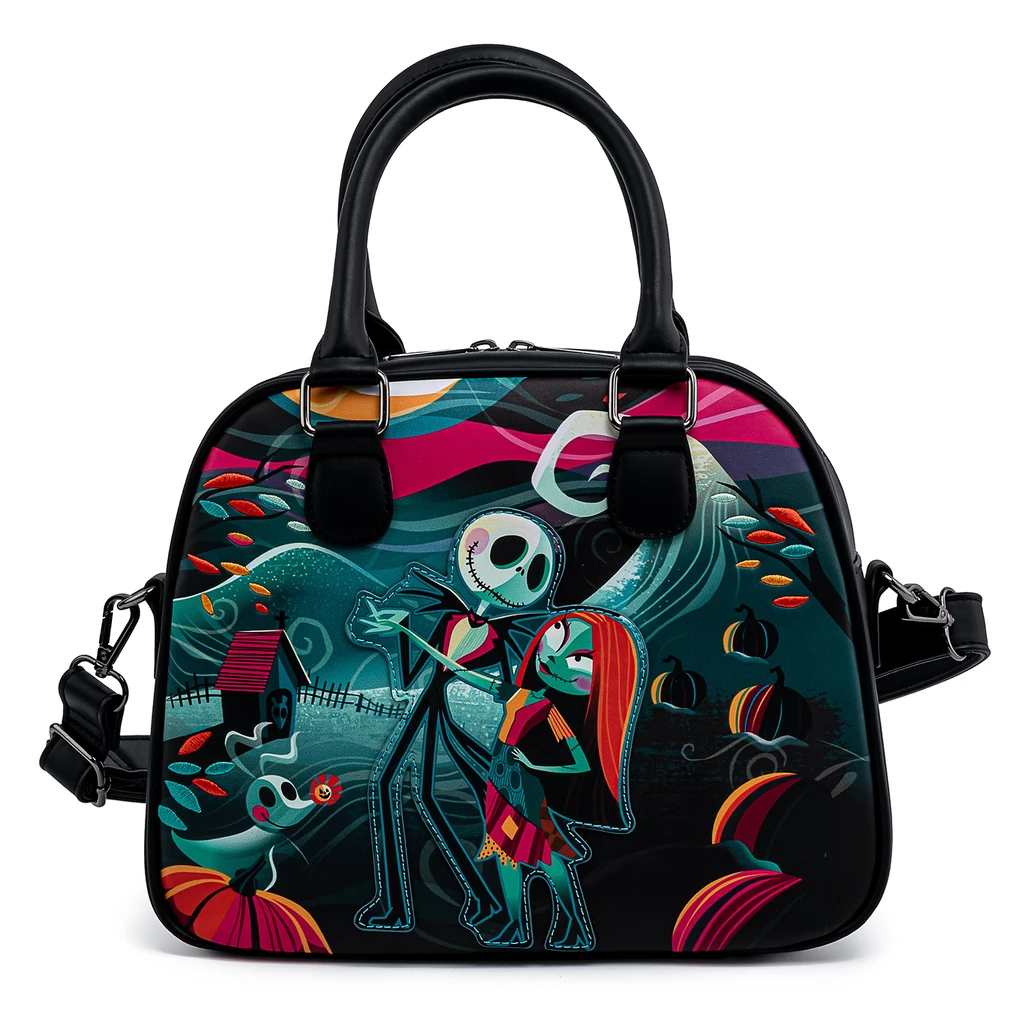 LOUNGEFLY DISNEY NIGHTMARE BEFORE CHRISTMAS SIMPLY MEANT TO BE CROSSBODY BAG