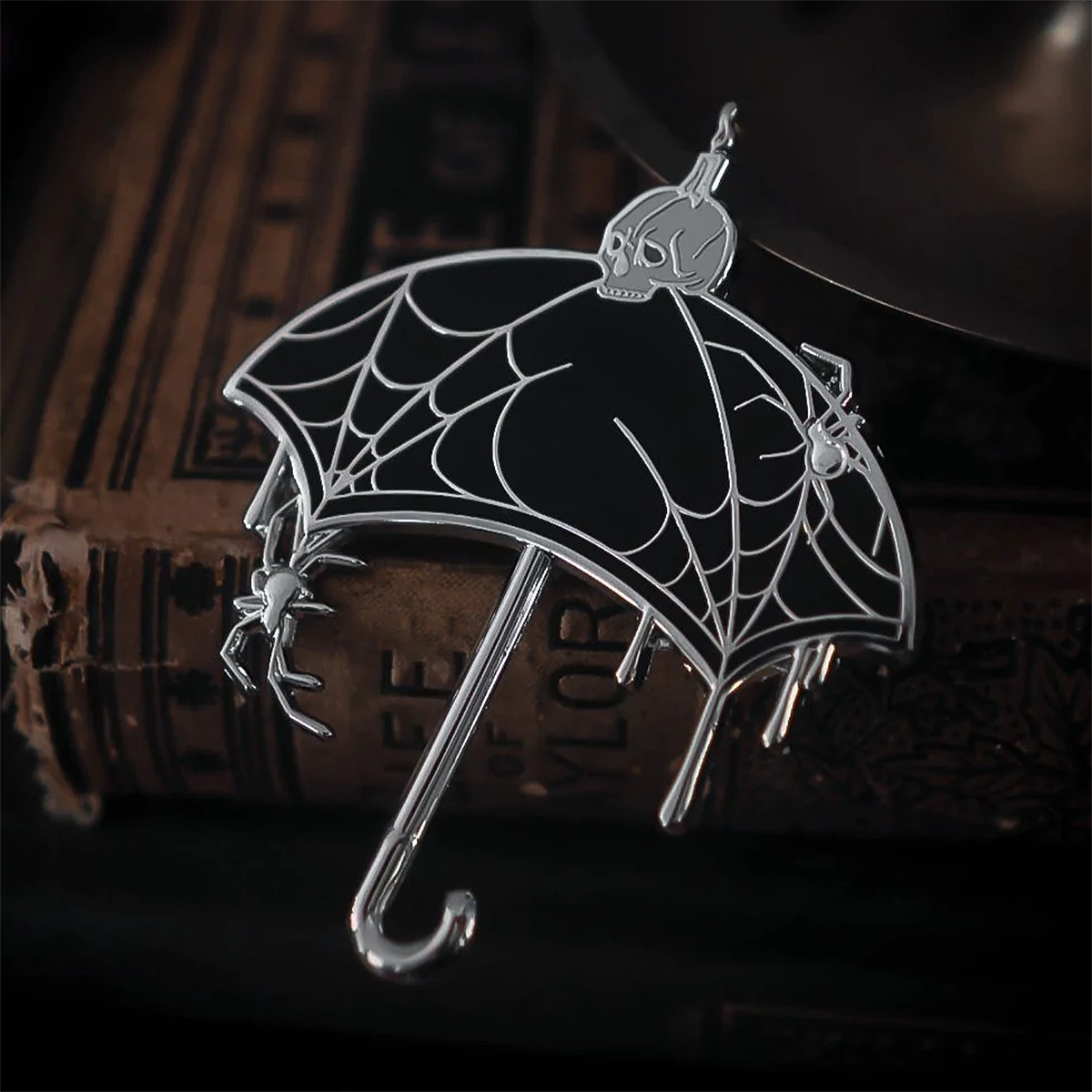 LIVELY GHOSTS NEVERMORE UMBRELLA ENAMEL PIN