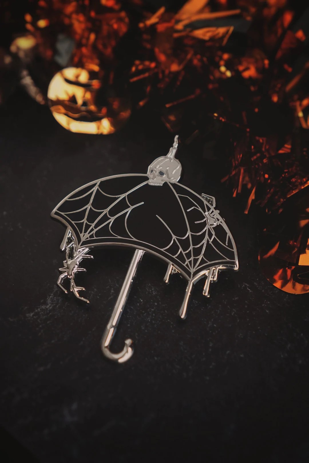 LIVELY GHOSTS NEVERMORE UMBRELLA ENAMEL PIN