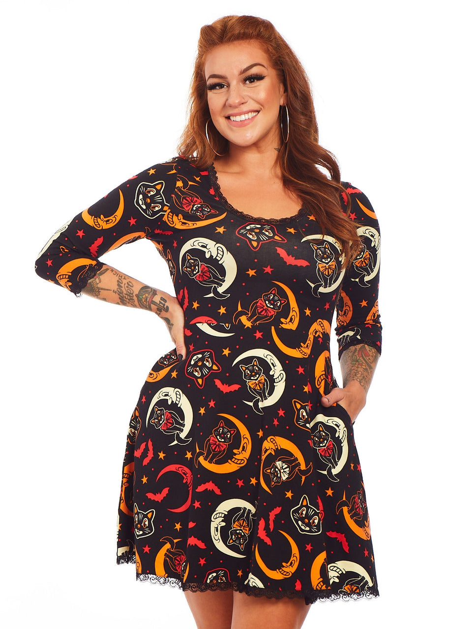 SOURPUSS OVER THE MOON LOW-BACK DRESS
