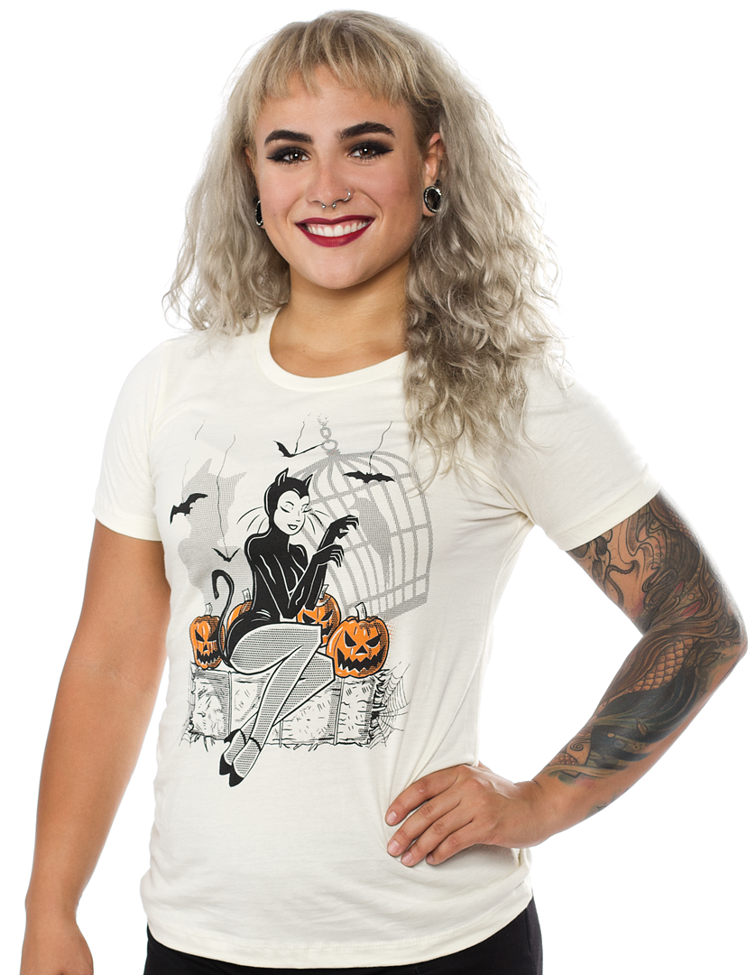 POISONED DOLL GHOULISH KITTY CAT TEE