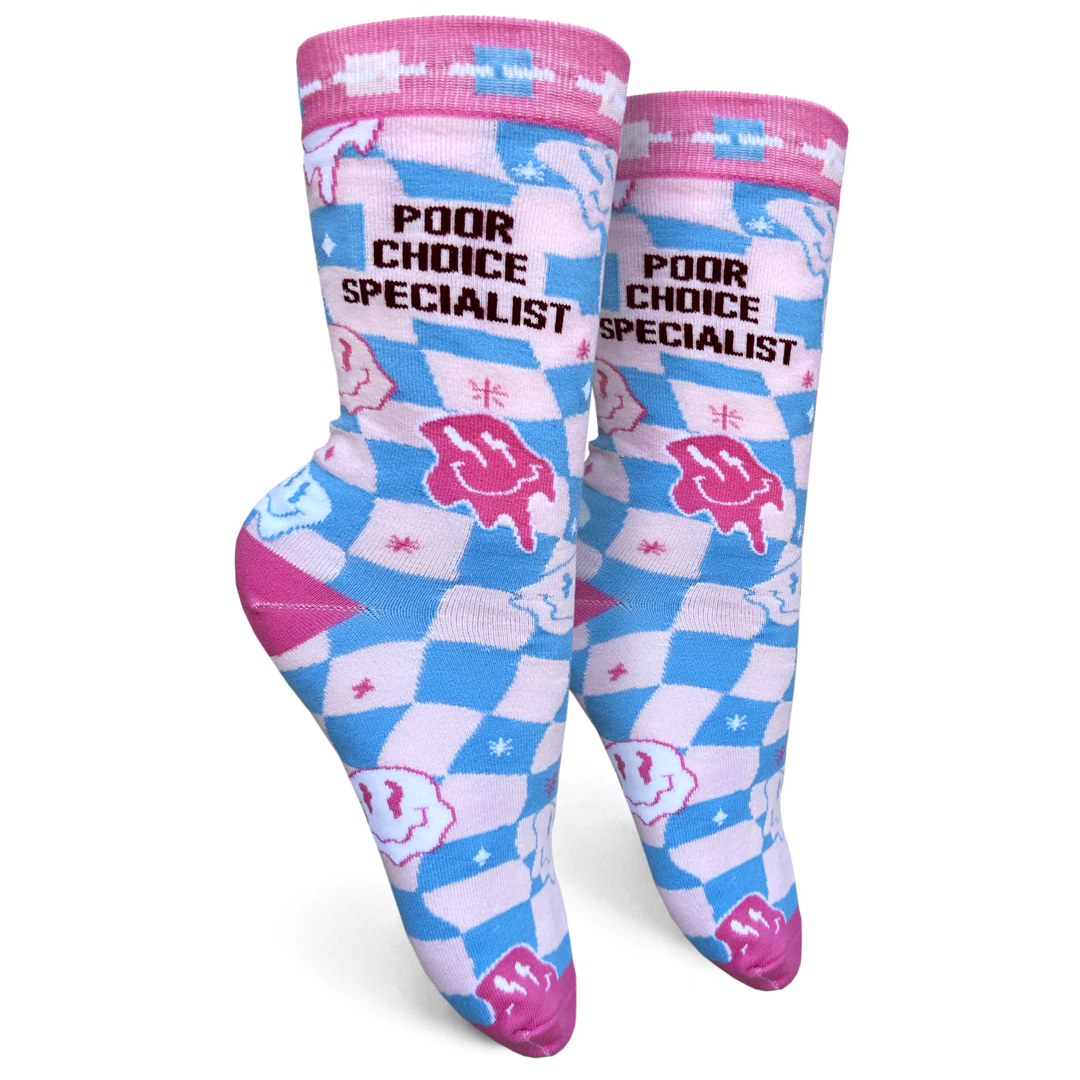 GROOVY THINGS CO POOR CHOICE SPECIALIST CREW SOCKS