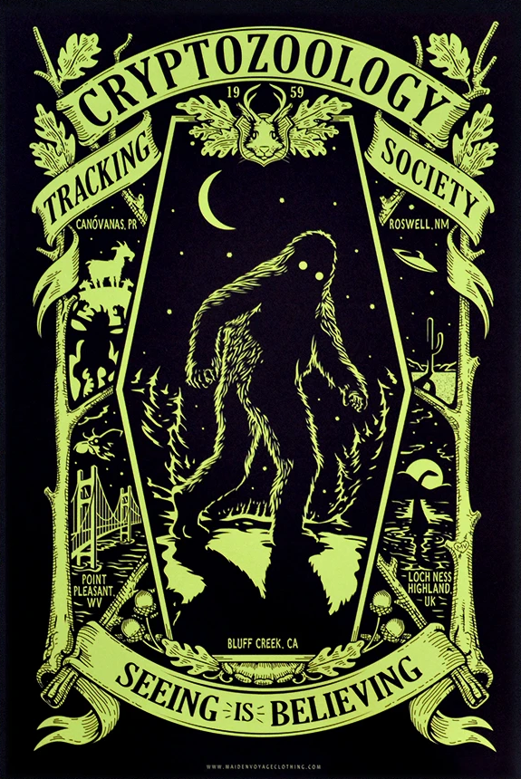 MAIDEN VOYAGE CRYPTOZOOLOGY GLOW IN THE DARK PRINT