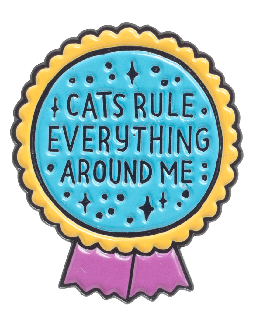 PUNKY PINS CATS RULE EVERYTHING ENAMEL PIN