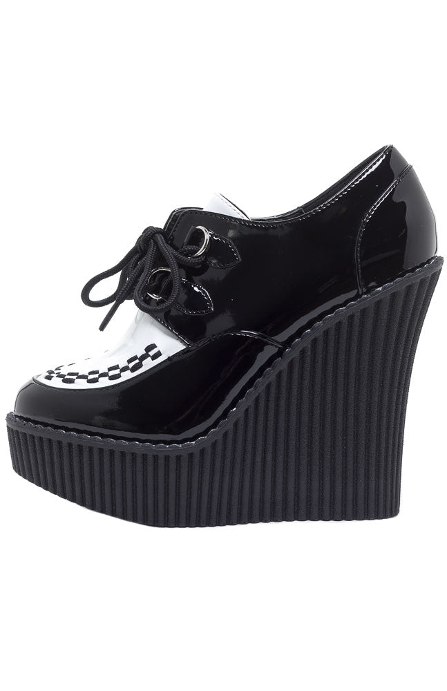 DEMONIA PUTTING ON THE RITZ TWO-TONED CREEPER WEDGES