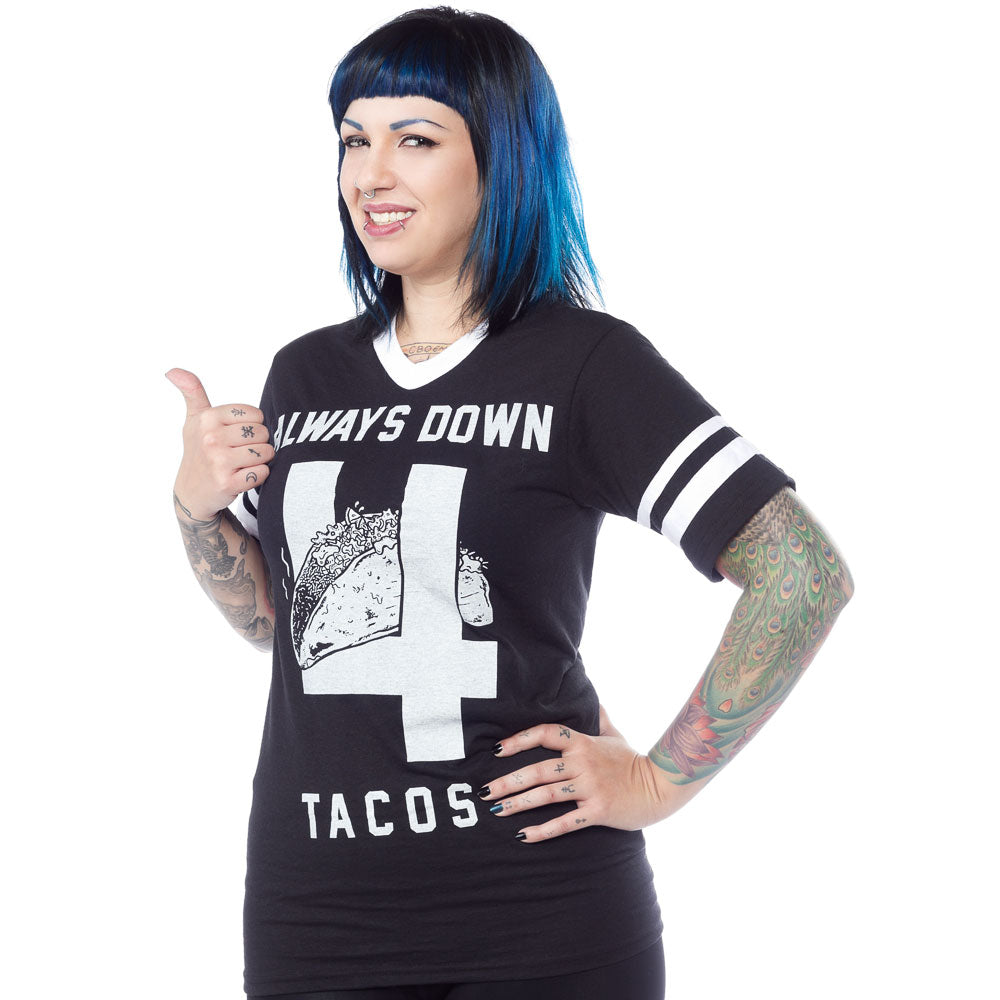 PYKNIC ALWAYS DOWN FOR TACOS OVERSIZED JERSEY TEE