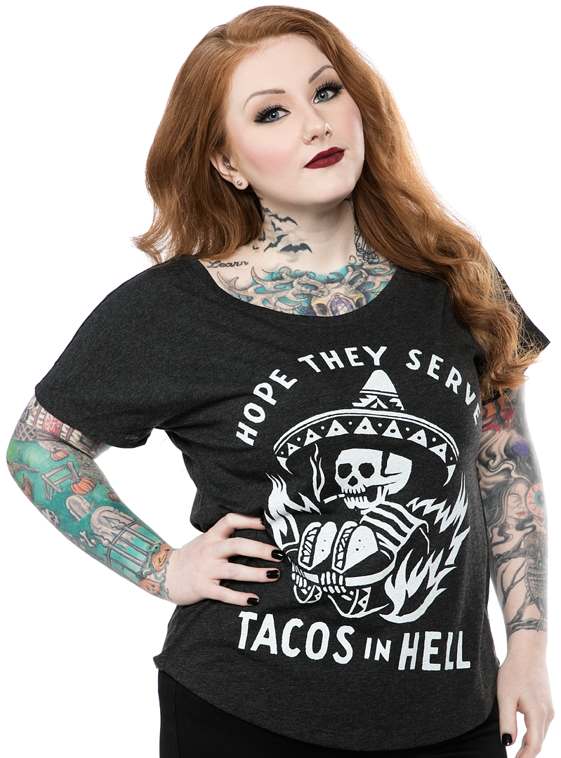 PYKNIC HOPE THEY SERVE TACOS IN HELL DOLMAN TEE
