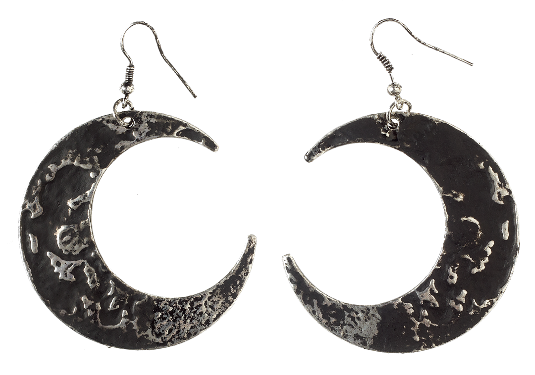 RESTYLE MOON TEXTURED EARRINGS