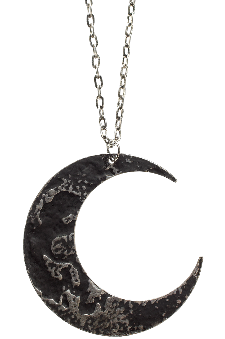 RESTYLE MOON TEXTURED PENDANT NECKLACE