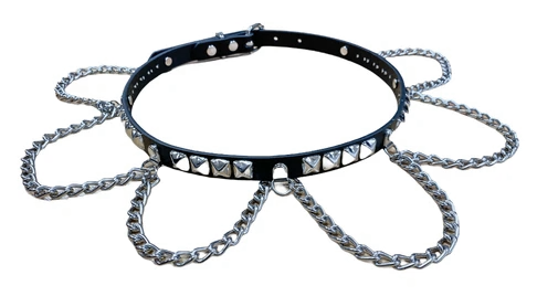 ROCK ME PYRAMID STUD AND CHAINS BELT