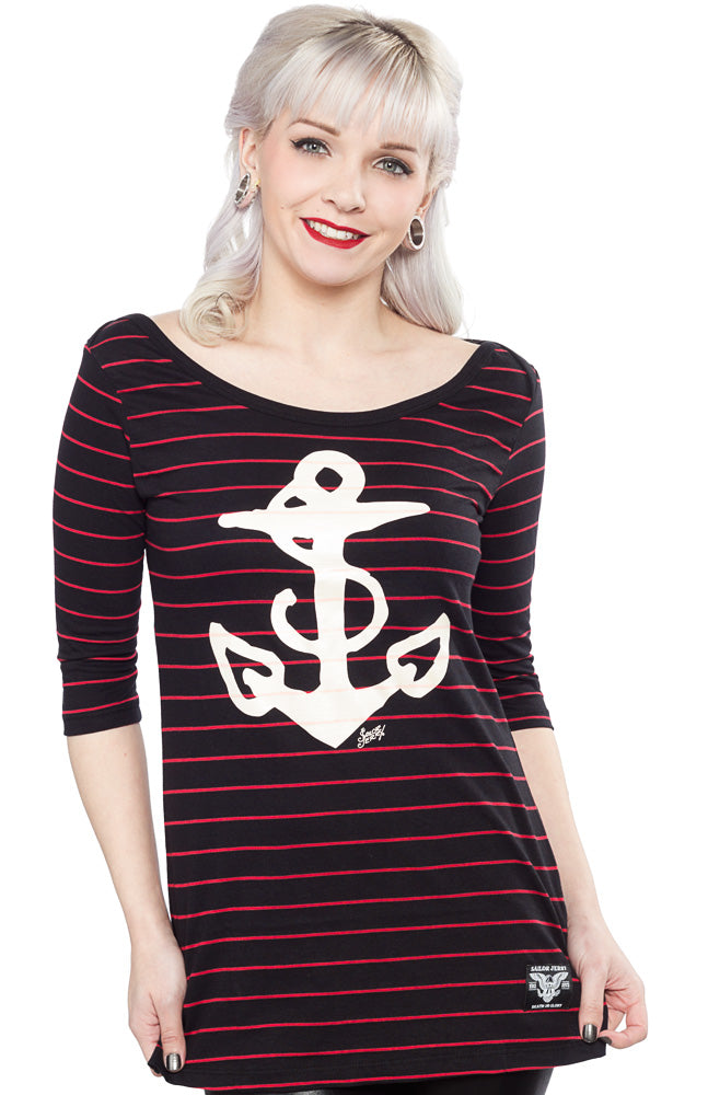 SAILOR JERRY ANCHOR BOATNECK TEE