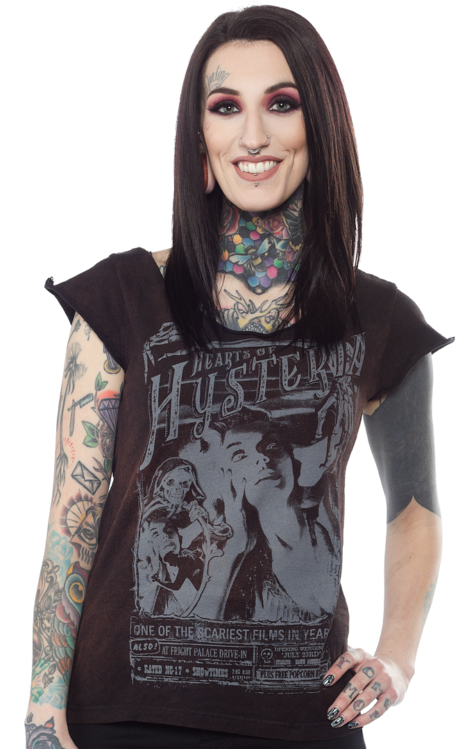 SERPENTINE HEARTS OF HYSTERIA OFF THE SHOULDER TEE