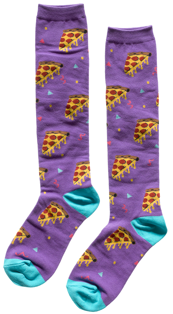 SOCK IT TO ME KNEE HIGH SOCKS PIZZA PARTY
