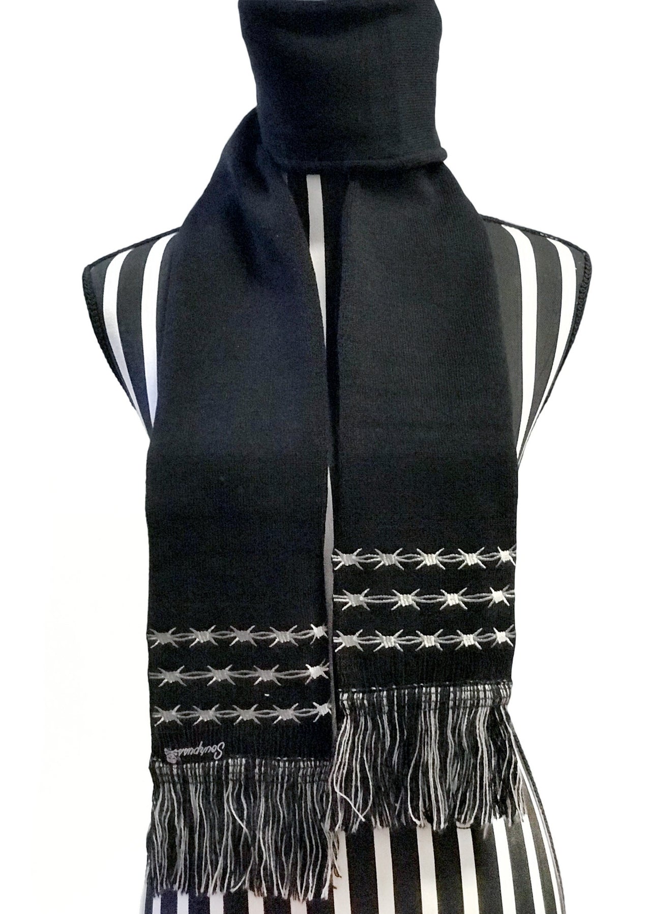 SOURPUSS BARBED WIRE KNIT SCARF