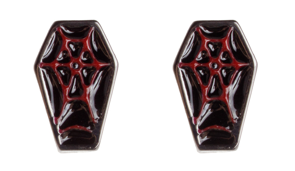 SOURPUSS COFFIN EARRINGS BLK/RED  ----retired----12/29/2015 - The Sub
