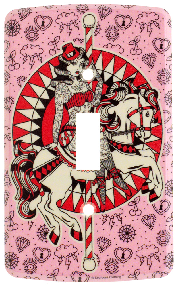 SOURPUSS CAROUSEL HORSE SWITCHPLATE ----retired----06/10/2015 (The Sub)