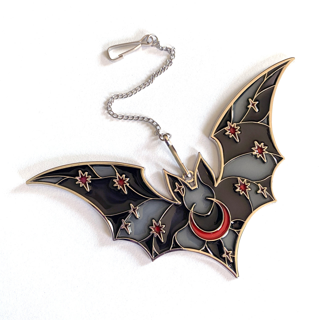 ECTOGASM STAINED GLASS BAT SUNCATCHER BLACK/RED