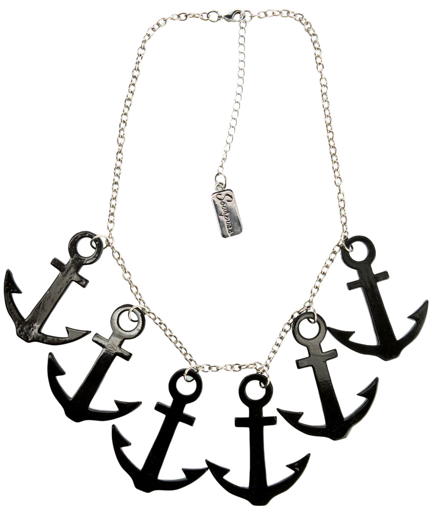 SOURPUSS ANCHORS AWEIGH NECKLACE BLACK----retired----02/16/2017----The Sub