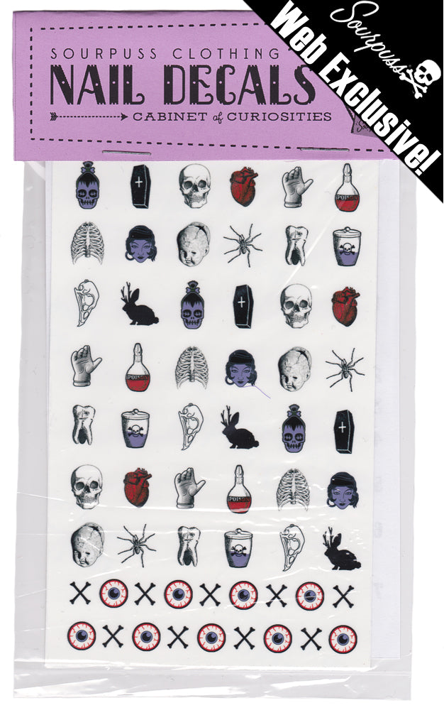 SOURPUSS WEB EXCLUSIVE CABINET OF CURIOSITIES NAIL DECAL